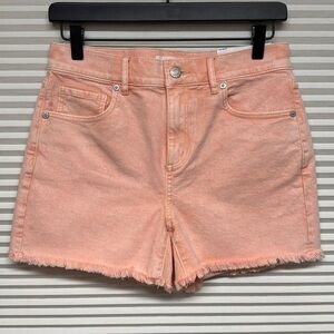 LOFT NWT Peach Pink Denim High Rise The Cut Off Jean Shorts Size 25